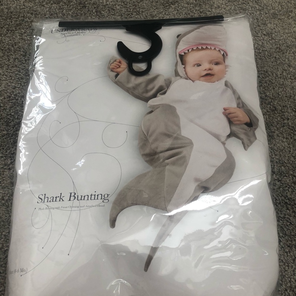 0-6 months infant shark bunting costume